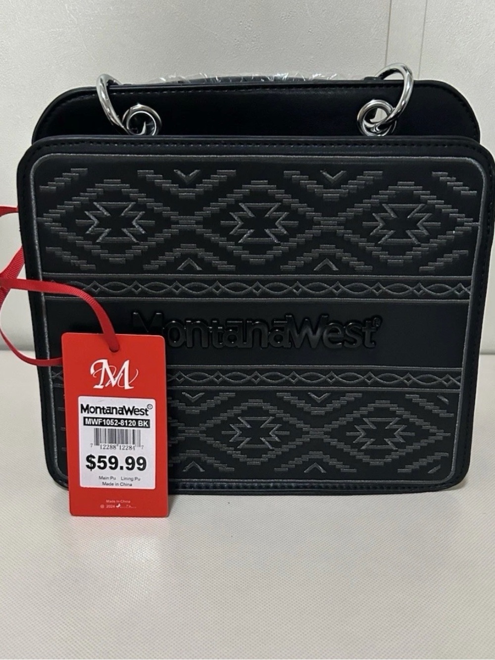 Montana West Black Embossed Aztec Mini Shoulder Bag